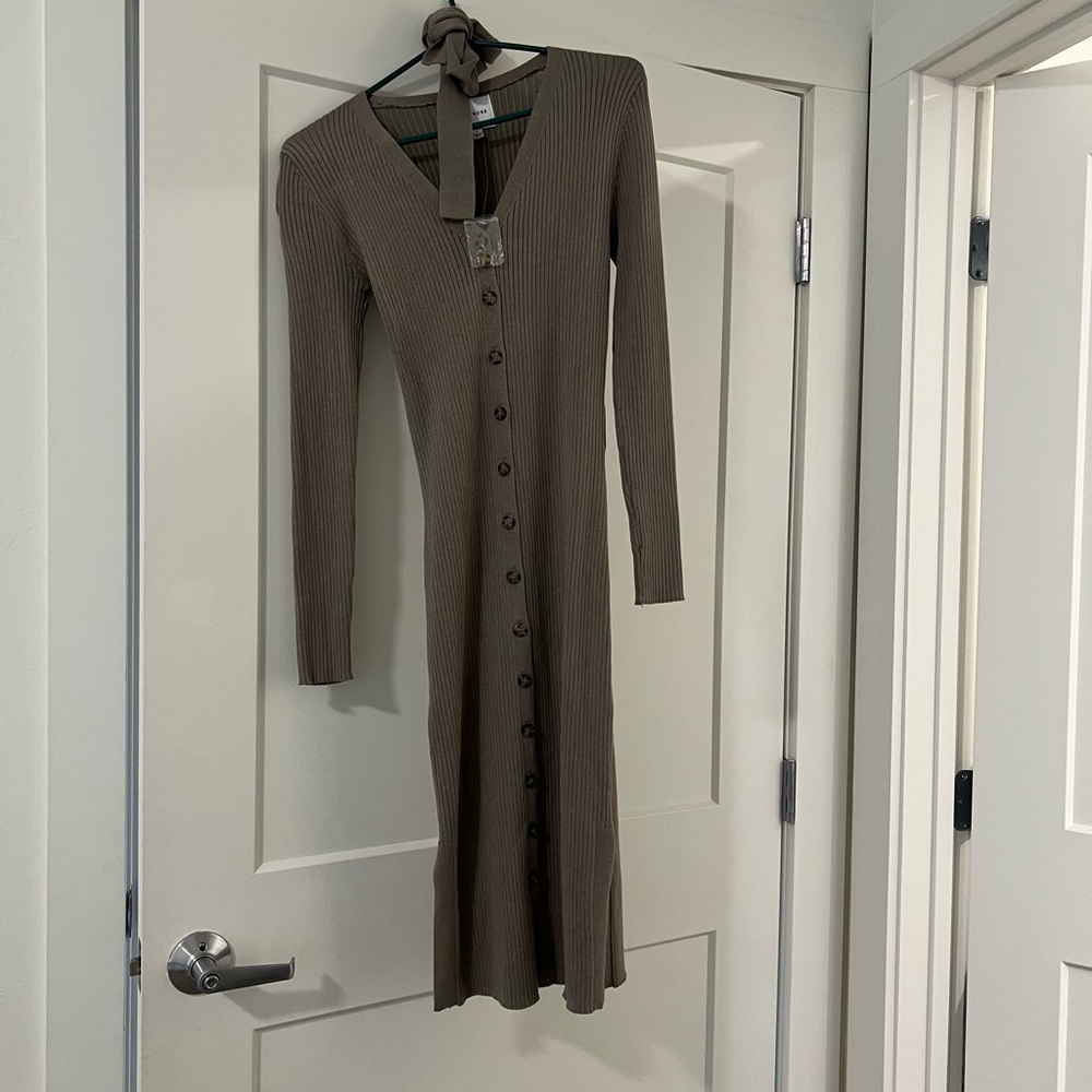 Brown button up dress